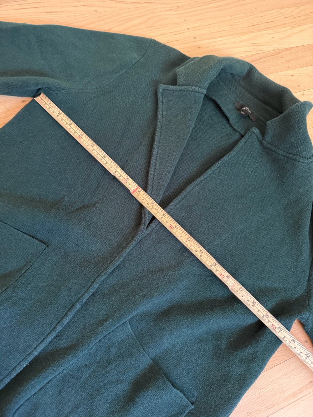 J. Crew Sophie Wool Open Front Sweater Blazer Forest Green Size Medium M Office - Picture 9 of 10